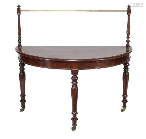 A William IV mahogany semi elliptical serving or side table