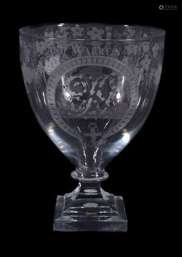 An engraved commemorative rummer of Royal Naval interest