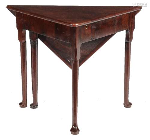 A George II mahogany drop-leaf corner table