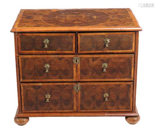 A William and Mary oyster veneered chest of drawers