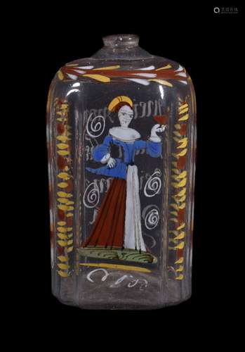 A South German/Bohemian enamelled spirit flask