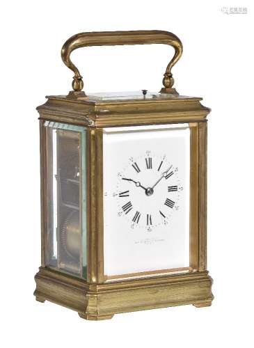 A gilt brass carriage clock