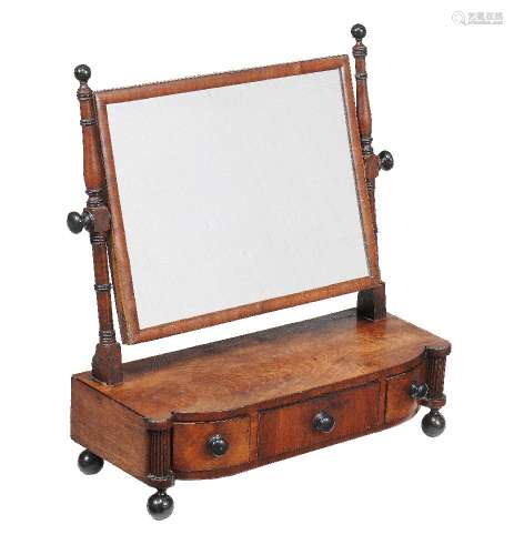 A Regency mahogany and ebonised dressing mirror