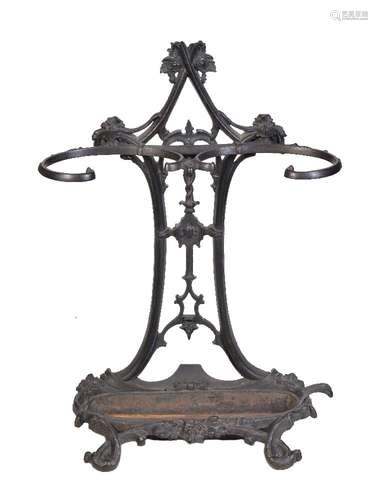 A Victorian cast iron walking stick stand