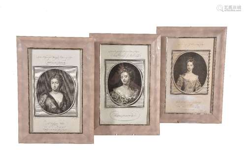 A series of twelve engravings of royals and courtiers by John Goldar after portraits by Sir Godfrey