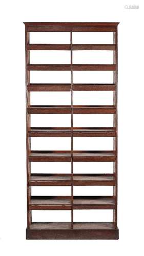 A mahogany and pine open bookcase