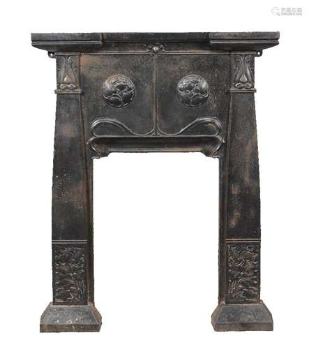 A cast iron chimneypiece