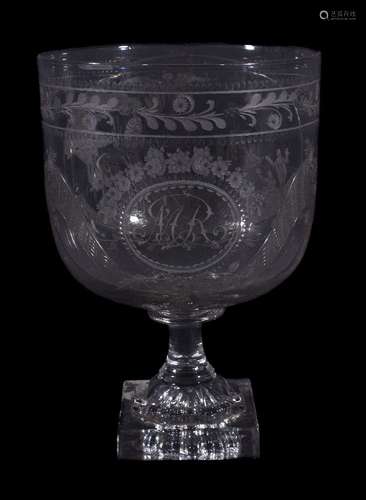 A large engraved commemorative and dated rummer of Napoleonic Wars interest