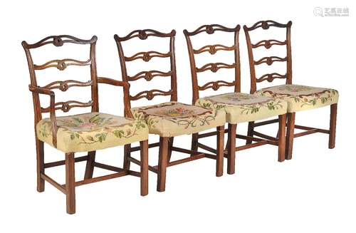 A set of eight mahogany dining chairs in George III style