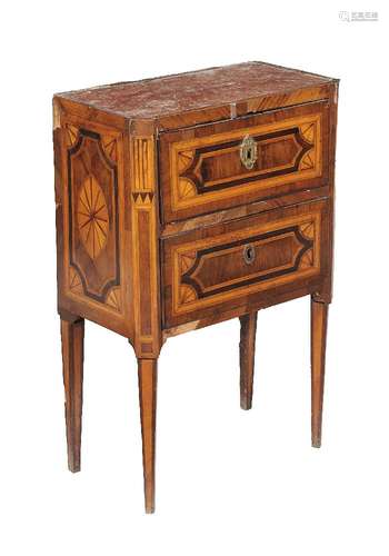 ϒ A French kingwood, satinwood and inlaid, petite commode