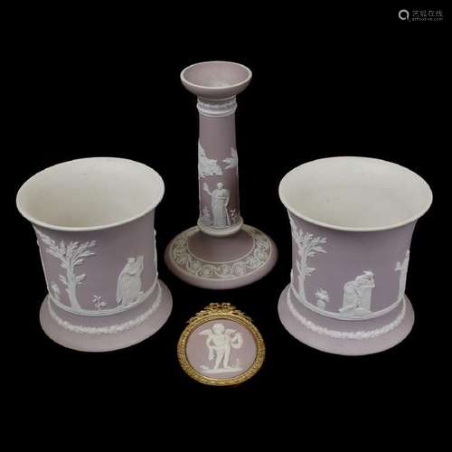 Four Pieces Wedgwood Lilac Jasperware