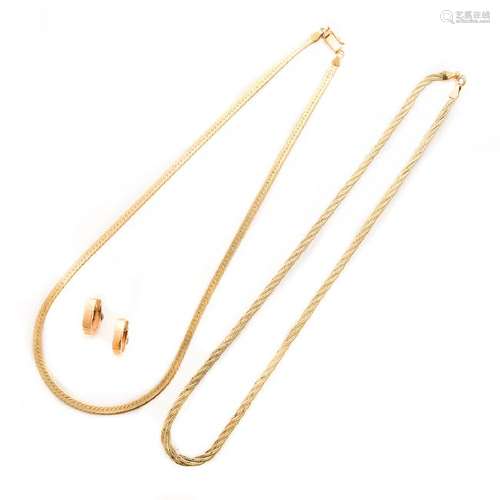 Collection of Three 14k Yellow Gold Jewelry Items.