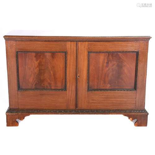 Late Regency Neo-Gothic Mahogany Linen Press