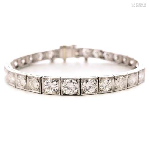 Diamond, Platinum Bracelet.