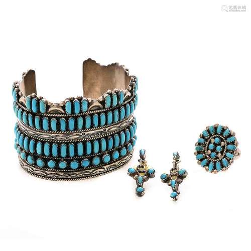 Native American Navajo Turquoise, Sterling Silver