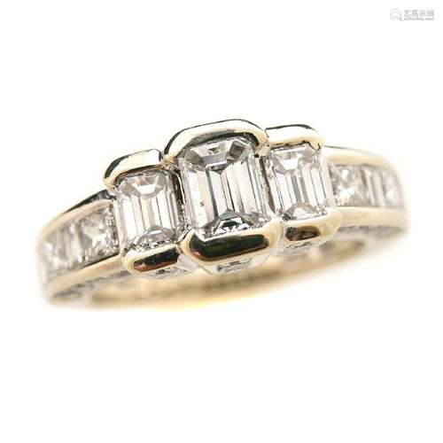 Diamond, 14k White Gold Ring.