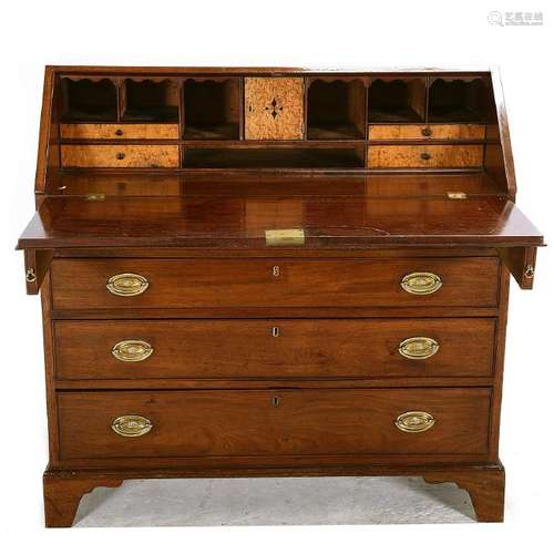 George III Mahogany Slant Lid Bureau Desk