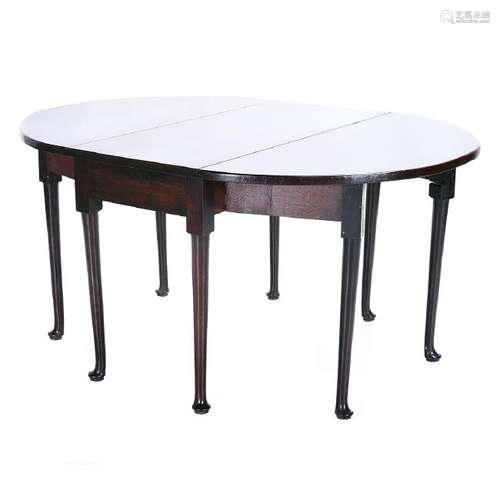 George III Mahogany Six Leg Gate-Leg Dining Table,