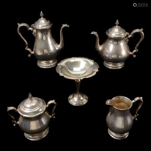 Four Piece Sterling Tea Set, with Compote