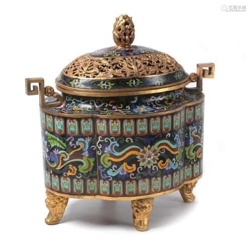 Cloisonne Enamel Covered Censer, Republic