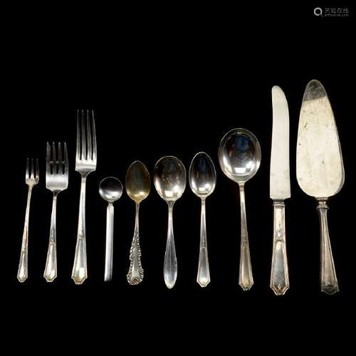 Partial Rogers and Co. Sterling Flatware Service