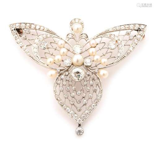 Belle Epoque Pearl, Diamond, Platinum, 14k Yellow Gold