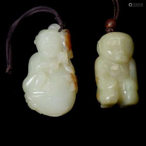 Two Jade Figural Toggles