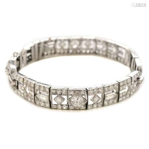 Art Deco Diamond, Platinum Bracelet.