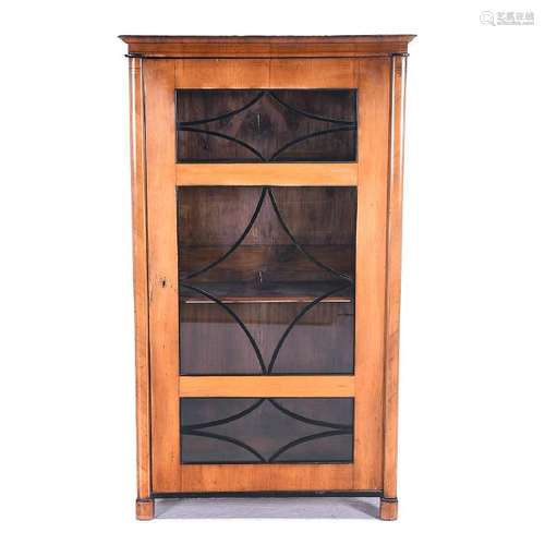 Biedermeier Style Parcel Ebonized Birch Vitrine