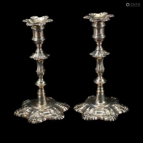 Pair of Georgian Sterling Candlesticks, 1754