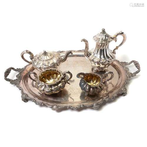 Victorian Sterling Silver Five Piece Tea Service