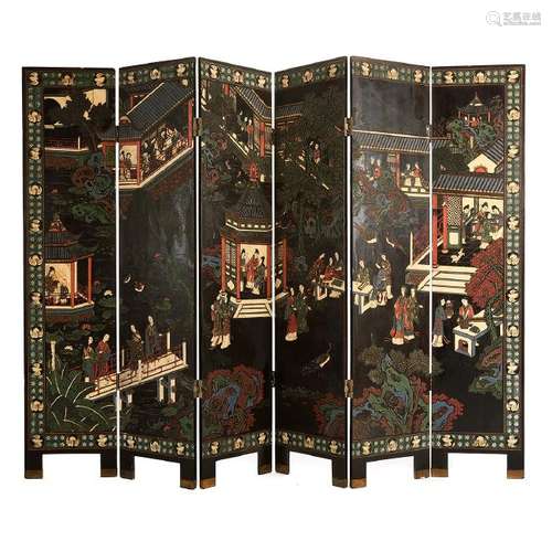 Six-Panel Coromandel Folding Screen