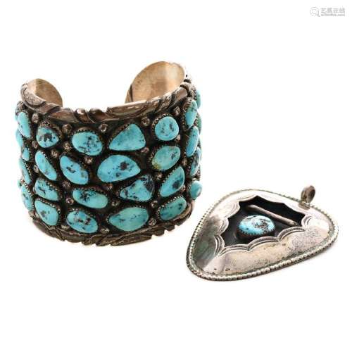 Native American Navajo Turquoise, Sterling Silver