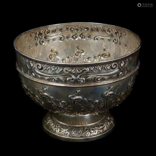 Silver Punch Bowl, Alfred Clark, 1901, London