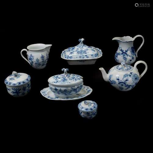 Large Collection of Meissen Blue and White 