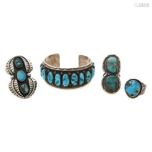 Collection of Native American Turquoise, Sterling