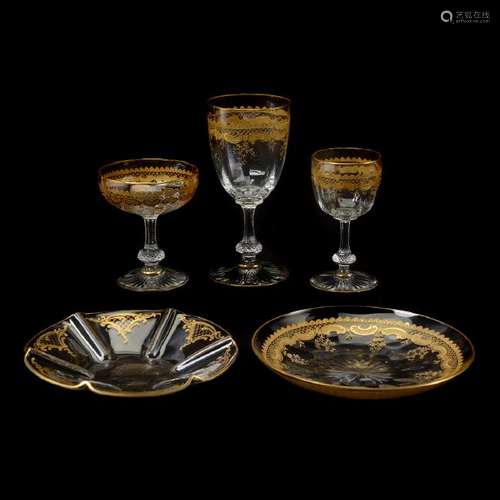 Group of St. Louis Stemware and Dishes