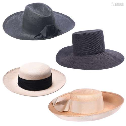 Collection of Six Straw Hats