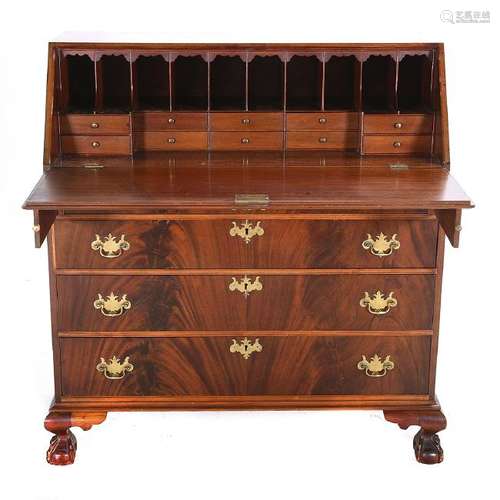 Chippendale Mahogany Slant Front Desk