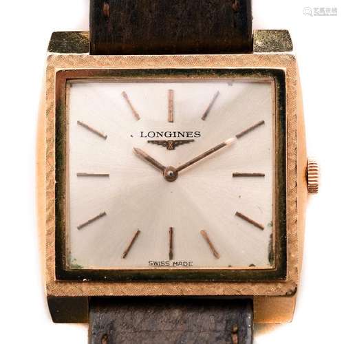 Longines 18k Yellow Gold, Leather Wristwatch.