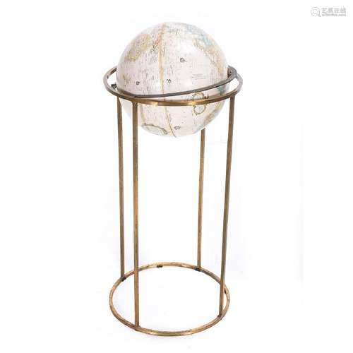 Paul McCobb Floor Globe on Brass Stand