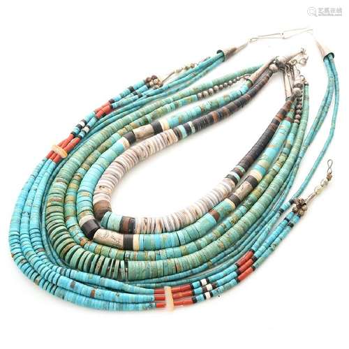 *Collection of Native American Multi-Stone Bead,