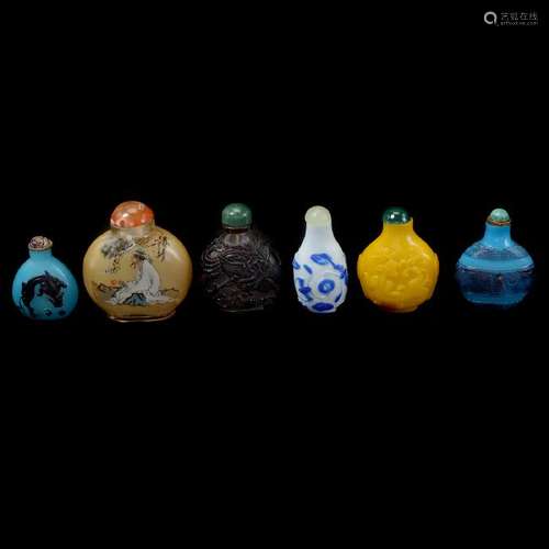 Six Glass Snuff Bottles