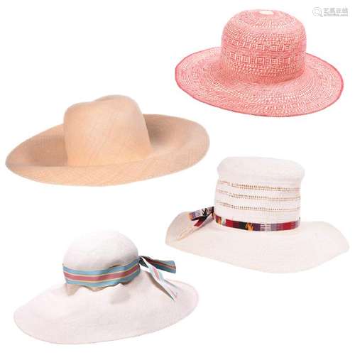 Collection of Four Straw Hats