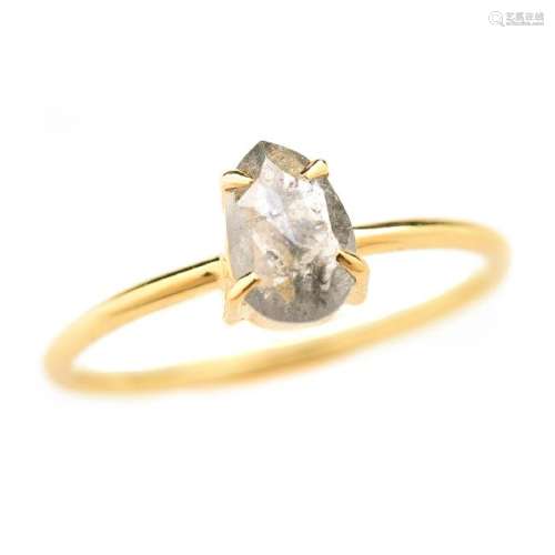 Diamond, 18k Yellow Gold Ring.