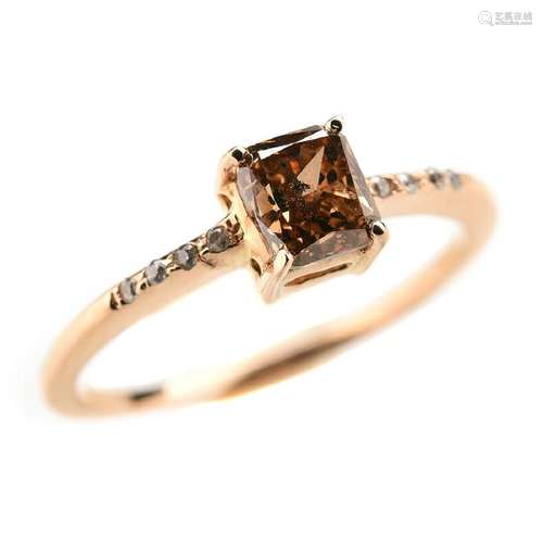 Diamond, 18k Rose Gold Ring.