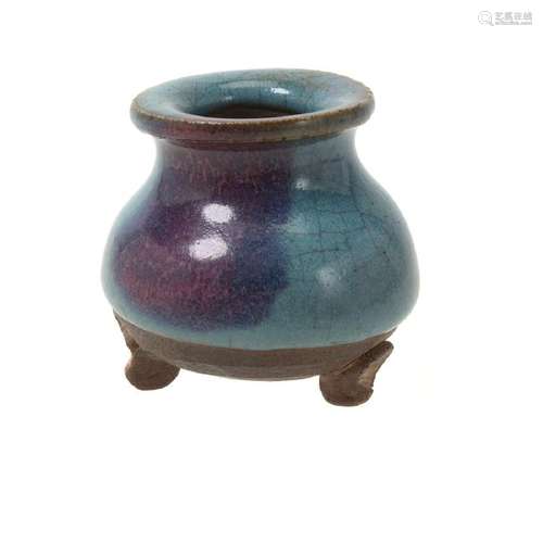 Small Jun Type Ware Footed Censer