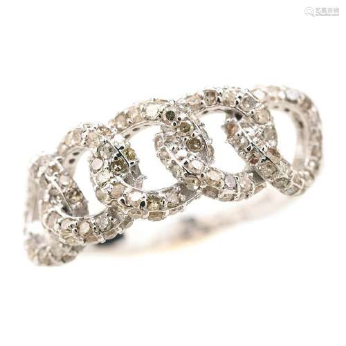 Diamond, 14k White Gold Ring.