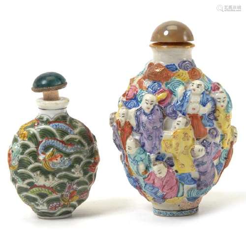 Two Famille Rose Snuff Bottles