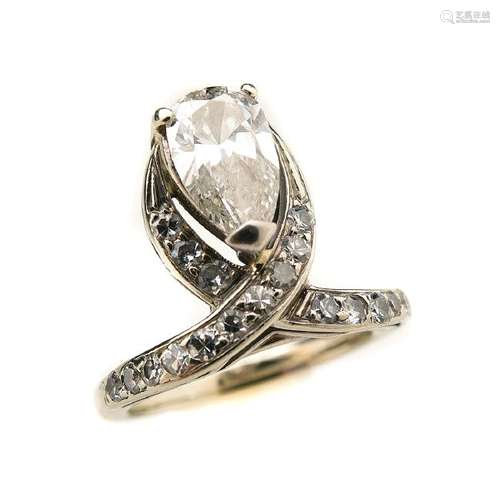 Diamond, 14k White Gold Ring.